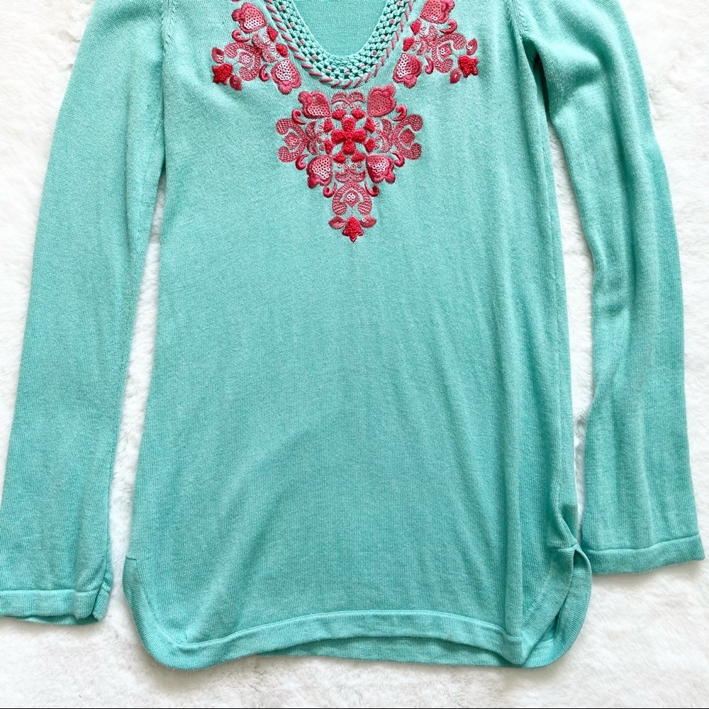 LILLY PULITZER EMBROIDERED LONG SLEEVE TOP Size XS PREPPY PRETTY FEMININE - Picture 2 of 10